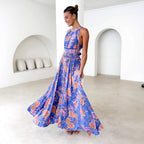 Printed Halter Beach Bohemian High Waist Backless Floral Dress Women Clothing Bella Mia