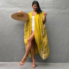 Rayon Printed Beach Cover-up Sexy Cardigan Belt Sun Protection Shirt Beach Cover Up Bella Mia