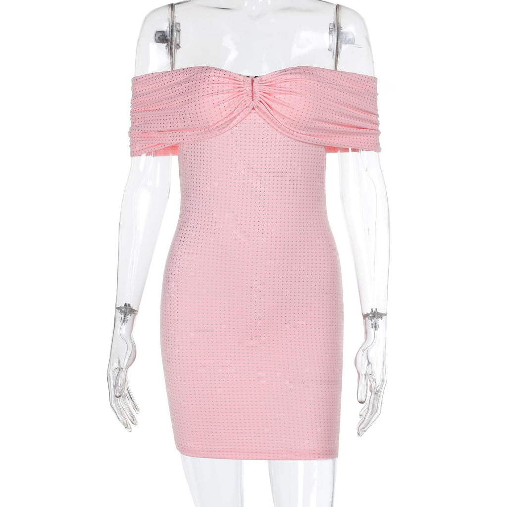 Spring Dress Socialite Elegant Slim Fit off Shoulder Hip Dress Women Bella Mia