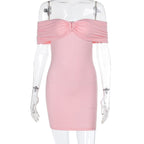 Spring Dress Socialite Elegant Slim Fit off Shoulder Hip Dress Women Bella Mia