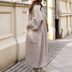 Women Autumn Winter Extended Sweater Coat Casual Loose Pockets Long Sleeve Knitted Cardigan Bella Mia