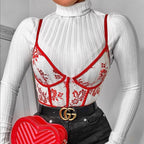 Embroidery Mesh See-through Sexy Underwear Jumpsuit Bella Mia