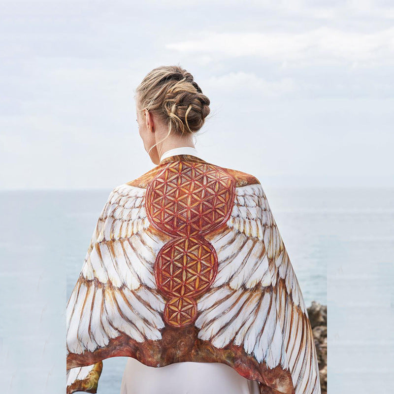 Printed Beach Towel Manga Ocean Wing Series Sexy Goddess Beach Shawl for Women