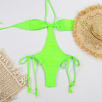 Sexy Lace Up One Piece Swimsuit Women Halter Design Swimsuit Bella Mia
