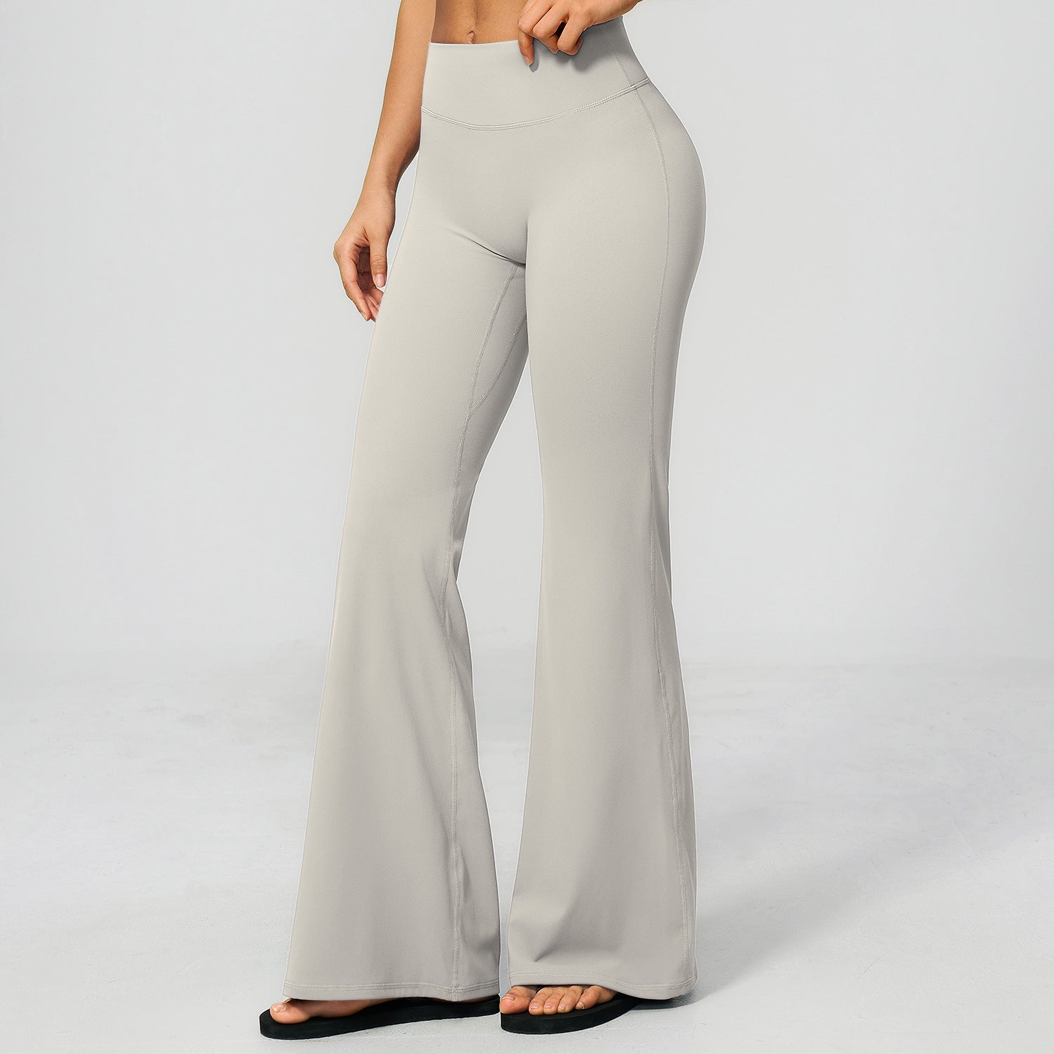 Summer Brushed Yoga Trousers High Waist Shaping Outdoor Running Sports Fitness Bell Bottom Pants Women