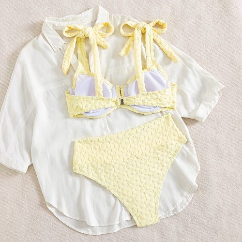 Bikini Sexy Split Two Piece Set Swimsuit Solid Color Bikini Swimsuit Bella Mia
