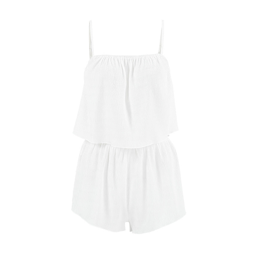 Thin Summer Pajamas Women Suspender Shorts Two Piece Set Sexy Stretch Soft Home Wear Bella Mia