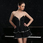 Summer Sexy Dress Daily Casual Lace up Suspender Layered Dress Short Dress Bella Mia
