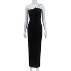 Women Clothing French Sexy Three Dimensional Floral Pleating Elegant Pure Hip Spaghetti Straps Dress Bella Mia