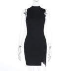 Spring Dress Socialite Sexy Slim Basic Split Vest Dress Bella Mia