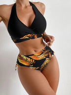 High Waist Color Stitching Bikini Swimsuit Swimwear Women Sexy Bikini Bella Mia