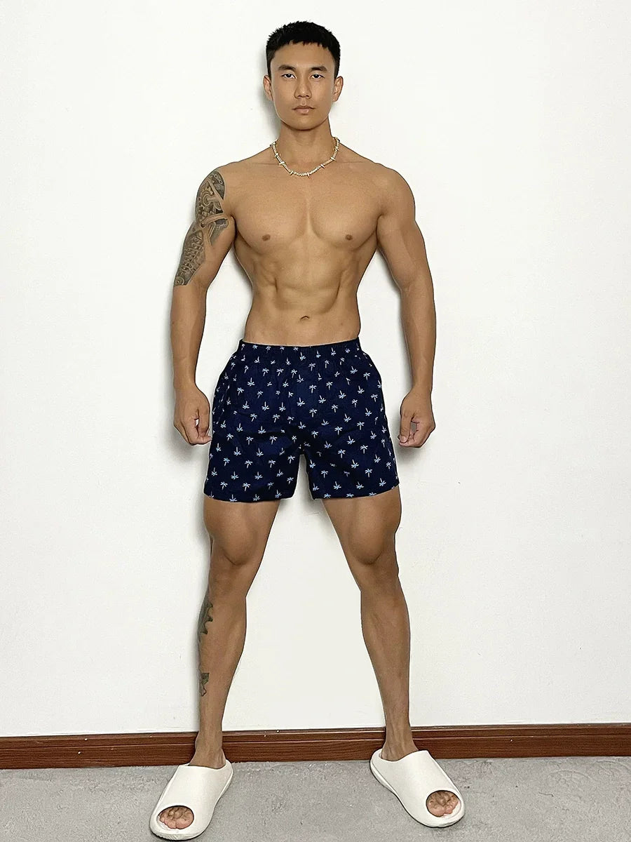 Uawo Men Home Casual Breathable Sweat Absorbing Shorts LUXLIFE BRANDS