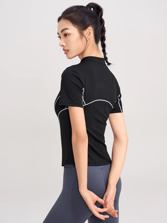 Tight Women's Stretch Professional Short Sleeve Jacket Yoga Clothes
