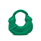Hand Woven Faux Leather Portable Crescent Women Bag Knotted Noodles Bag Hand Carrying Cloud Underarm Bag Bella Mia