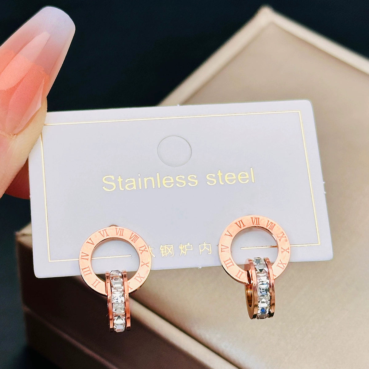 Roman Numerals Titanium Steel Rose Gold Ornament Necklace Luxlife Brands