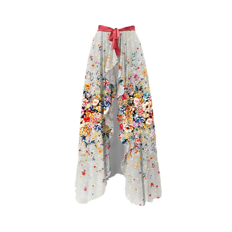 Bow Printing One Piece Women Swimwear French Retro Cover Belly Slimming Swimsuit Bella Mia