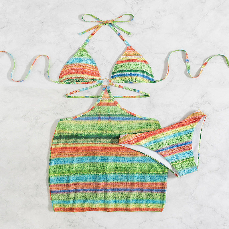 Tie Dye Swimsuit With Shoulder Straps Women Sexy Beach Spring Bikini Two Piece Swimwear Bella Mia