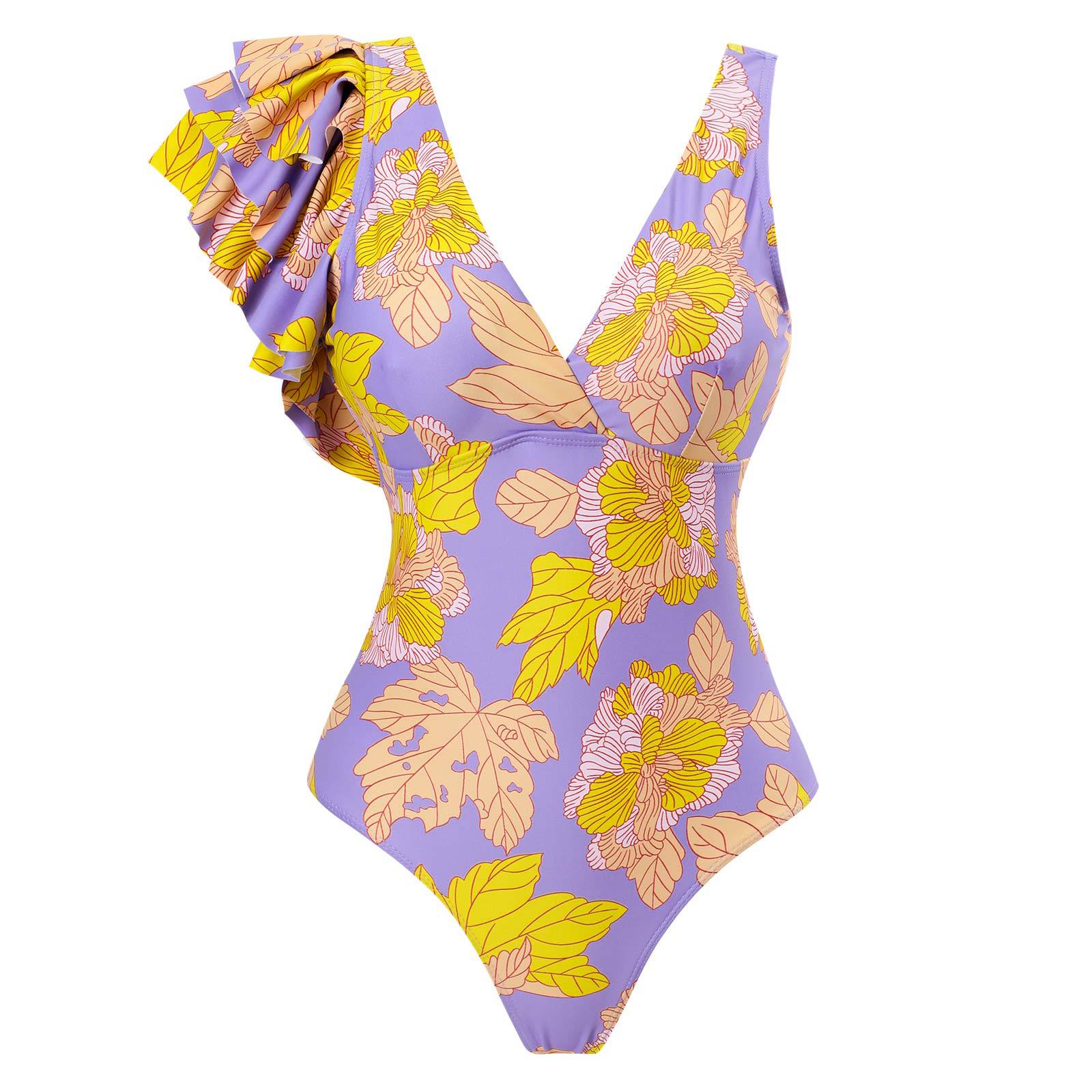 Sexy Swimsuit Women Vintage Ruffled Swimsuit Bikini Mesh Beach Skirt Set Bella Mia