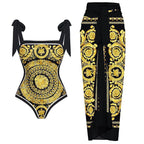 Two Piece Set Printed Swimsuit Slim Fit Slimming Conservative Swimsuit Bella Mia