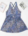Arrival Blue Leopard Print Halter Split Sexy Bikini Bella Mia