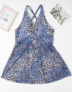 Arrival Blue Leopard Print Halter Split Sexy Bikini Bella Mia
