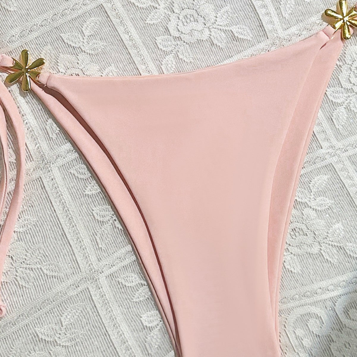 Sexy Exposed Back Women Summer Beach Solid Color Bikini Bella Mia