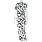 Women Printed Short Sleeve Dress Slim Fit Slimming Design Charm Sexy Backless Hip Bella Mia
