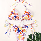 Women Clothing Big Floral Print Halter Sexy Push up Swimsuit Women Bikini Bella Mia