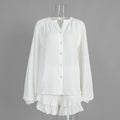Shirt Shorts Summer Loose Cardigan Top Ruffled Shorts Two Piece Sets