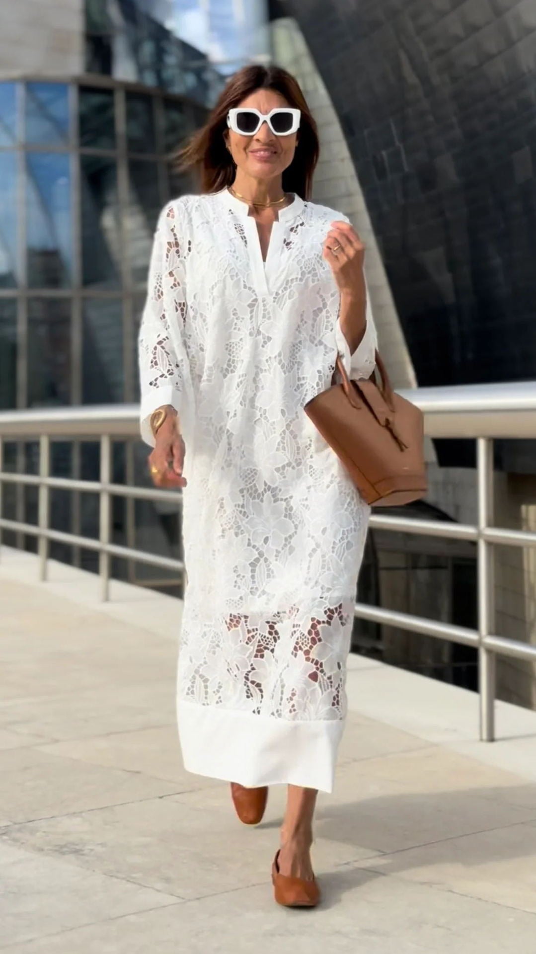 Casual Loose Beach Vacation Blouse Lace Shirt Dress Bella Mia