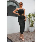 Women Clothing Summer Sexy Sleeveless Split Midi Dress Milk Silk Maxi Dress Women Bella Mia