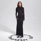 Arrival Black Dress Sexy Strap Rhinestone Tight Long Sleeve Dress Bella Mia