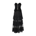 Summer Sexy Spicy Girl Retro Lace Stitching Tube Top Waist Slimming Niche Dress Women