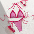 Swimsuit Sexy Bikini Plaid Lace Bikini Halter Swimsuit
