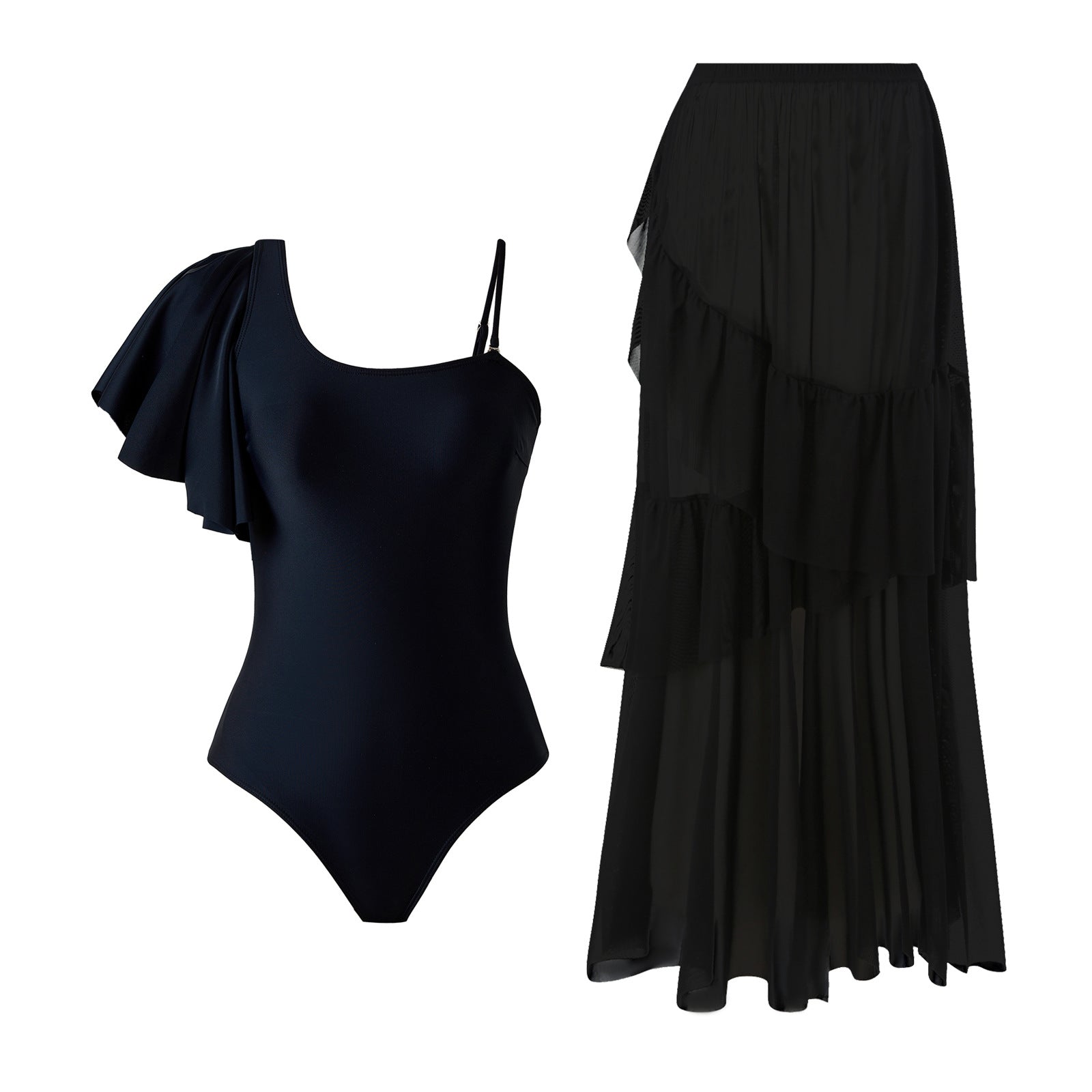 Sexy Swimsuit Women Flounced Two Piece Set Tulle Skirt Swimsuit Outfit Bella Mia
