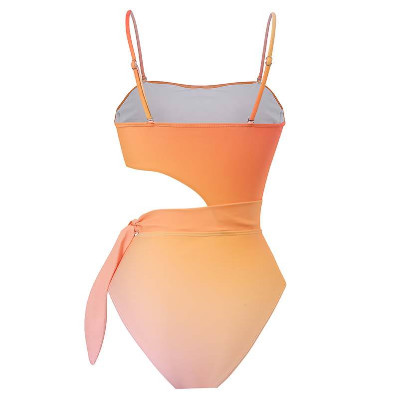 One Piece Swimsuit Women Skinny Slimming Retro Tied Swimsuit Suit Chiffon Swimsuits Bella Mia