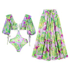 Push up Split Three Piece Sexy Spring Vacation Swimsuit Suit Printing Bella Mia