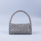 Pearl Bag Women Hand Woven Acrylic Beaded Bag Retro Fairy Small Handbag Triangle Wrist Bag Bella Mia