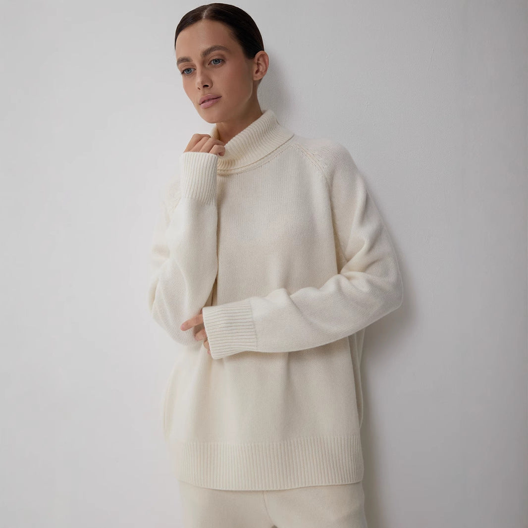 Wool Turtleneck Sweater Autumn Winter Loose Pullover Sweater Thermal Knitting Sweater for Women Bella Mia