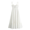 Summer Women Clothing Laminated Decoration Poplin Sleeveless Sling Dress Slimming Bella Mia