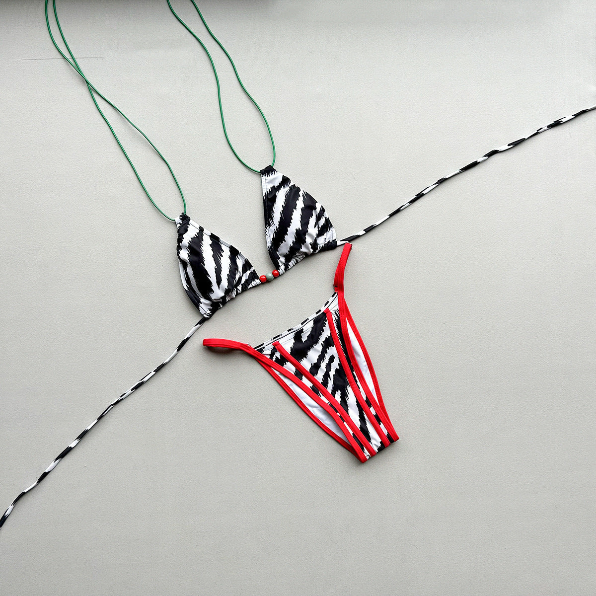 Bikini Sexy Bikini Printed Lace up Split Women Swimsuit Women Bella Mia