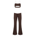 Casual Sports Contrast Color Suspender Trousers Two Piece Sets Street Sexy