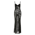 Spring Summer Women Mesh Sexy See through V neck Backless Slim Fit Sling Dress Bella Mia