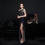 Craft Colorful Sequin Socialite Gathering Party Evening Dress Sexy Long Slimming Toast Dress Bride Formal Gown Bella Mia