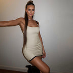 Full Support Summer Sexy Contrast Color Sling Basic Square Collar Sling Dress Women Bella Mia