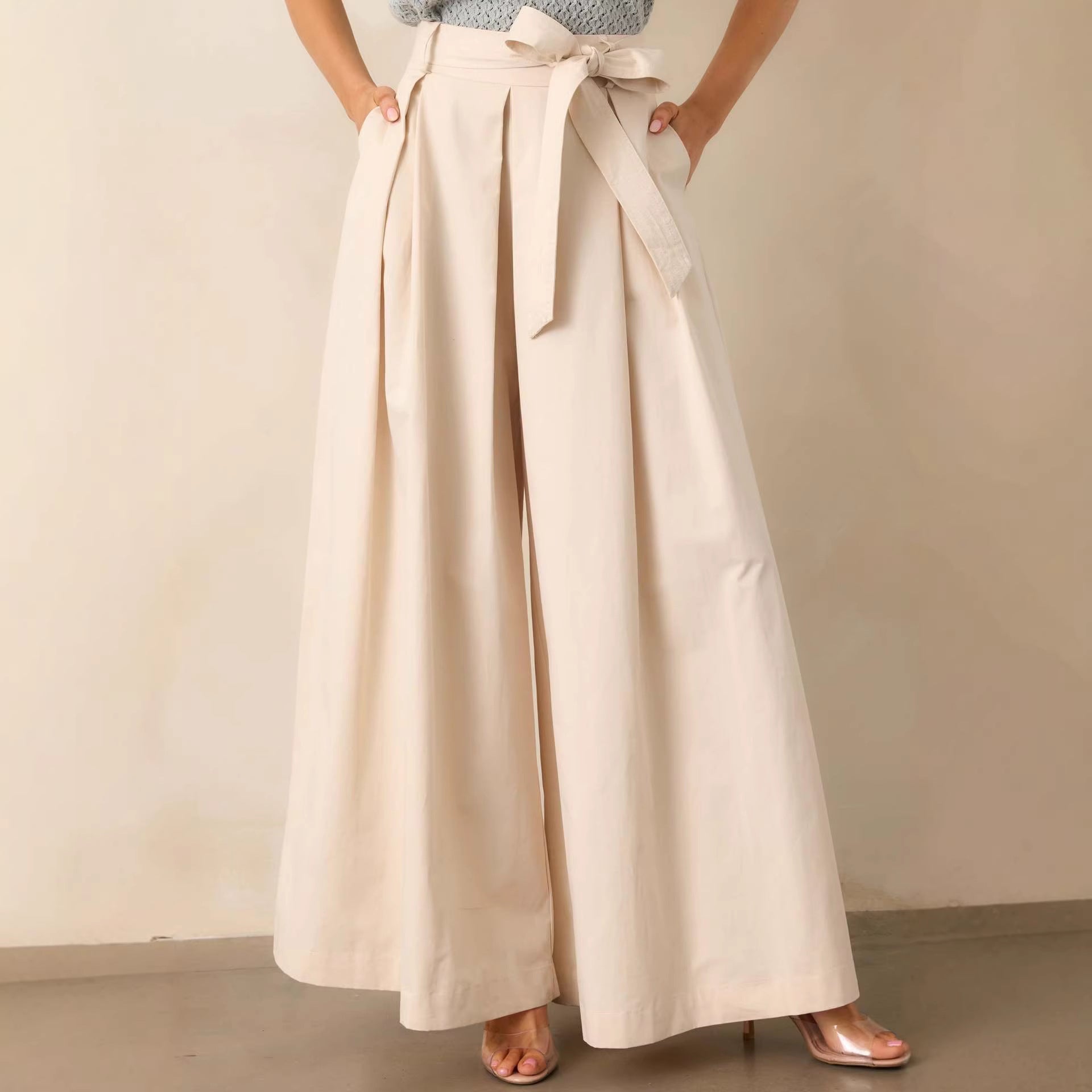 Women Spring Autumn Apricot Straight Leg Pants Bella Mia