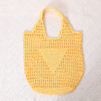 Large Capacity Hollow Out Cutout Straw Bag Fresh Candy Color One Shoulder Tote Woven Bag Portable Women Beach Bag Bella Mia