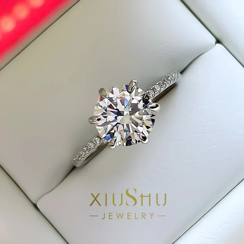 Flash Super Realistic Carat 925 Silver Couple Diamond Ring