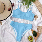 Solid Color Triangle Split Swimsuit Women Sexy Bikini Swimsuit Bella Mia