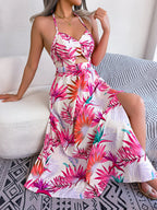 Spring Summer Vacation Sleeveless Cutout Sling Beach Dress Women Clothing Bella Mia